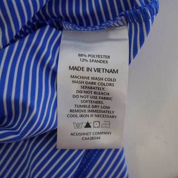 FJ Footjoy‎ Polo Shirt Collared Blue Striped 2XL Short Sleeve - Picture 9 of 9